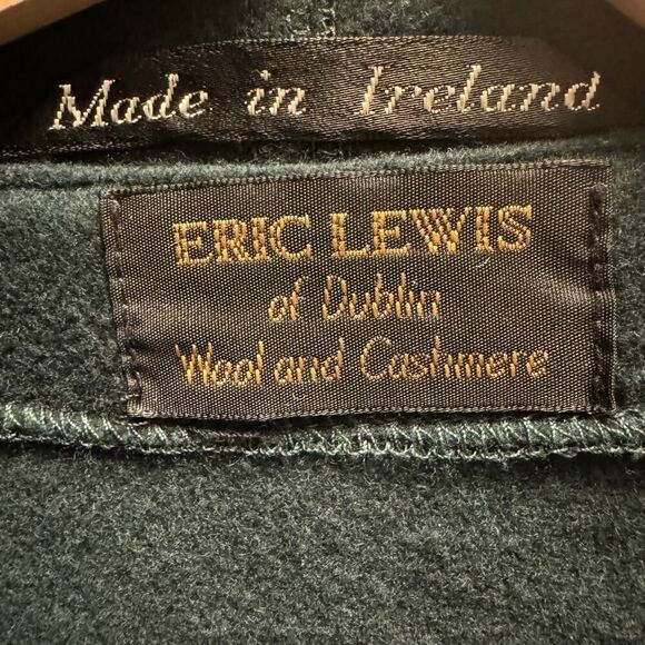 Vintage Eric Lewis Green Wool & Cashmere Hooded Irish Cape Cloak Poncho - Picture 8 of 9